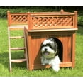 thumbnail image 2 of 28.5" Mahogany Brown Unique Dog House with Room and Balcony, 2 of 8