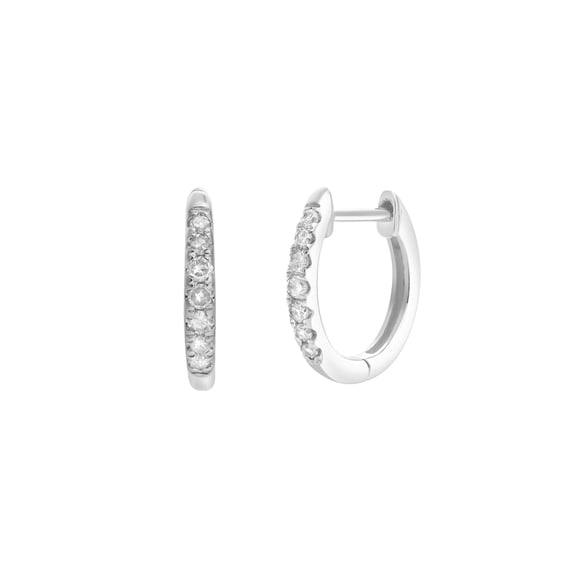 Luv My Jewelry Elina 14K Gold Diamond Huggie Hoop Earrings - 0.12 ct