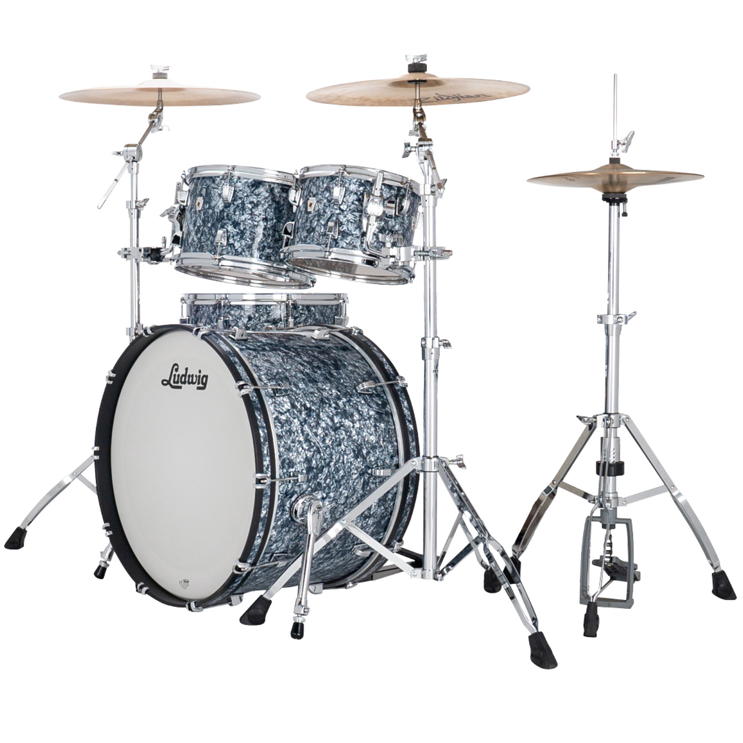 Ludwig NeuSonic 4-Piece Mod 2 Shell Pack With 22" Bass Drum Satin Blue Pearl