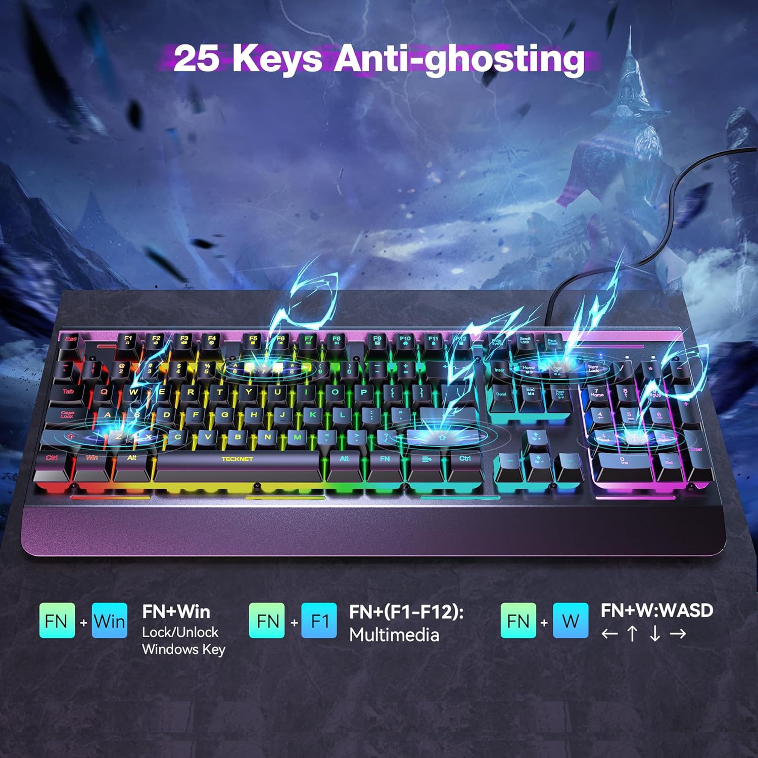 TECKNET BASICS Wired Gaming Keyboard photo 7