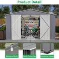 thumbnail image 5 of Thanaddo 11x13 FT Outdoor Storage Shed, Metal Steel Utility Tool Shed Storage House with Double Lockable Doors & Air Vent for Backyard Garden Patio Lawn Gray, 5 of 8