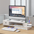 thumbnail image 5 of FTCBJJA Monitor Stand Riser With Pen Holder and Drawer, Computer Monitor Stand for Office Computer, Laptop, Small Printer, White Desktop Stand,Computer Screen Increase Rack, 5 of 5
