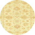 thumbnail image 1 of Ahgly Company Tapis d'Intérieur Rond Abstrait Jaune Audacieux Oriental, 6 Pieds Rond, 1 of 6
