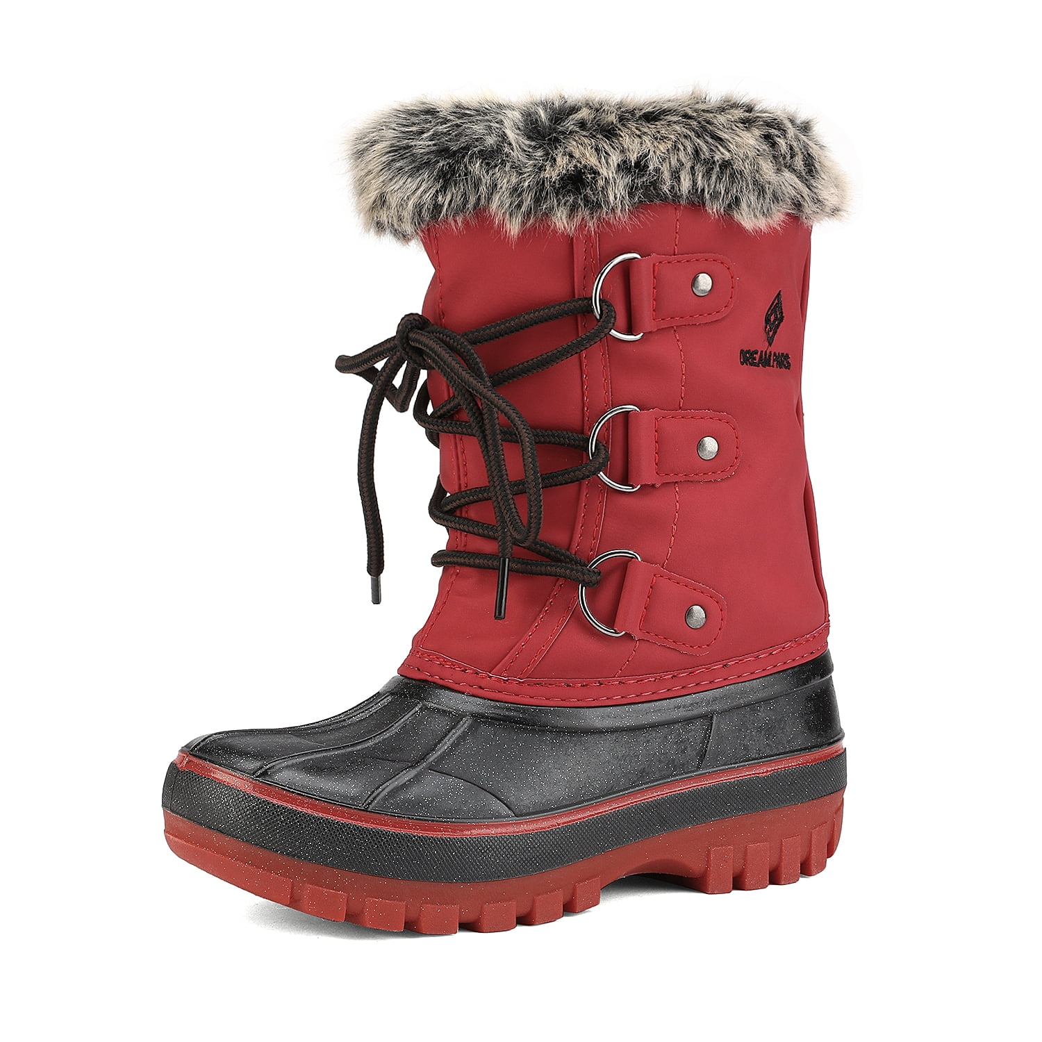 DREAM PAIRS Boys & Girls Faux Fur-Lined Ankle Winter Snow Boots