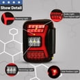 thumbnail image 6 of LED Tail Lights for 2019-2021 Jeep Gladiator JT Accessories w/3D DRL/Dynamic Sequential Turn Signal Light, Plug & Play Taillights, Brake Lamp 1 Pair Black Housing/Smoke lens, 6 of 8