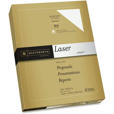 Southworth Premium 348C Laser Laser Paper, White, 25%