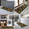 thumbnail image 2 of Black Colorful Flower Sunflower Pattern Kitchen Rug Mat,Kitchen Runner Rugs Non Skid Washable,Decorative Kitchen Floor Mats for Kitchen,Sink,Laundry,17"X47", 2 of 5