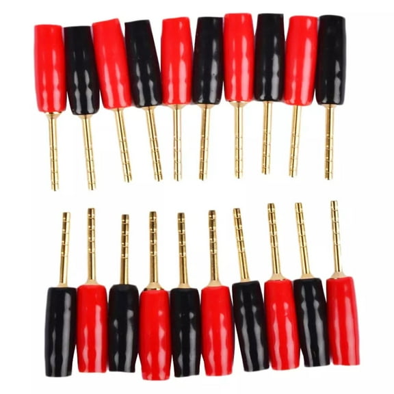 TAPDRA Speaker Pin Plugs 20 Pcs Solder Free Gold Plated Copper Easy Install for Binding Posts