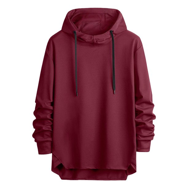 pstuiky camisetas de manga larga para hombre, Sudadera con capucha y manga larga de color liso para hombre Tops casuales para hombres xxl