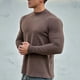 thumbnail image 4 of Blusa y camisa de cuello alto de manga larga para hombre, color liso, cálida y ajustada, cuello semialto, manga larga, base deportiva y fitness, top de poliéster para hombre., 4 of 5