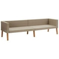 thumbnail image 2 of vidaXL 3-Seater Garden Sofa with Cushions Poly Rattan Beige, 2 of 5