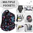 thumbnail image 7 of Pzuqiu Football Bow School Backpack for Girls Large Capacity Black School Bags 17 Inch Back to School Breathable Shoulder Bookbags for Students Teenager Laptop Daypack Age 6-18, 7 of 7