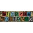 thumbnail image 2 of Hogan, Melody 24x11 Gold Ornate Wood Framed with Double Matting Museum Art Print Titled - Holiday Blocks, 2 of 4