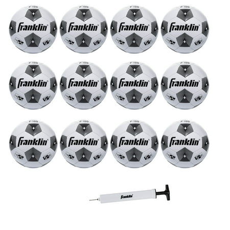 Franklin Sports Size 5 Competition 100 Soccer Balls - 12 Pack Deflated with