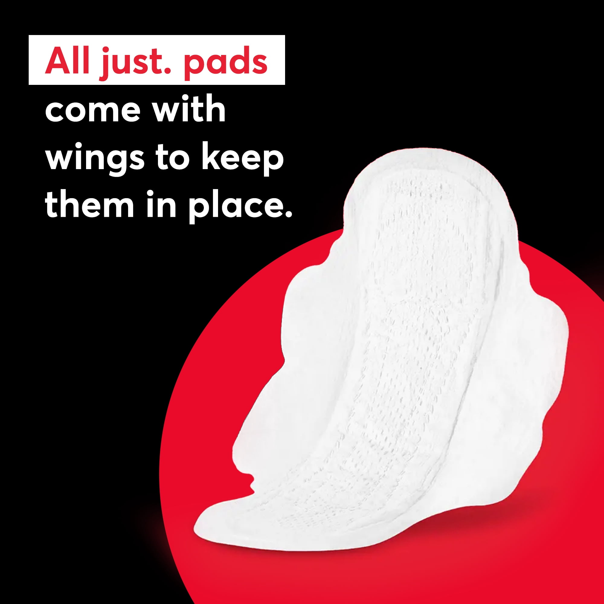 Just Cotton Top Layer Pads, Ultra-Thin with Wings, Overnight, 20 ct