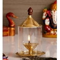thumbnail image 4 of Decorative Brass Star Shape akhand Oil Diya/Lamp Puja Brass Oil Lamp Pooja Essential Indian Traditional Festival Laxmi Poojan New years Gifts Decorations Home Decor (Size:-L;3 Inch,H;5 Inch)(Golden), 4 of 4