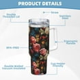 thumbnail image 5 of Vsdgher Rose Flowers Pattern 40 oz Tumbler with Handle and Straw Lid | Insulated Cup Reusable Stainless Steel Water Bottle Travel Mug | Gifts for Women Men Him Her, 5 of 8