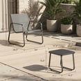 thumbnail image 4 of 3-Piece Outdoor Patio Furniture Set – All-Weather Textilene Conversation Set, Rust-Proof & Space-Saving Balcony Bistro Set with High Weight Capacity, Ergonomic Comfort, Gray, 4 of 6
