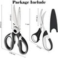thumbnail image 2 of 2 Pack Kitchen Shears, Stainless Steel Heavy Duty Meat Scissors Poultry Shears & Seafood Scissors for Chicken, Vegetables, Fish, Meat, Herbs, Multipurpose Utility Scissors Dishwasher Safe with Cover, 2 of 4