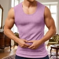 thumbnail image 3 of Workout Tank Tops Men Lightweight Breathable Ribbed Knit Slim Fit Scoop Neck Muscle Sleeveless Shirt Athletic Gym Tanks, 3 of 6