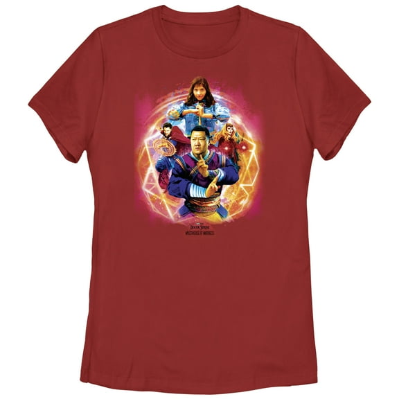Women's Marvel Doctor Strange in the Multiverse of Madness Powerful Heroes  Graphic Tee Red Medium
