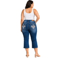 thumbnail image 3 of Jack David Women's Plus Size Blue Denim Jeans Capri Pants Stretch (PC-935), 3 of 7