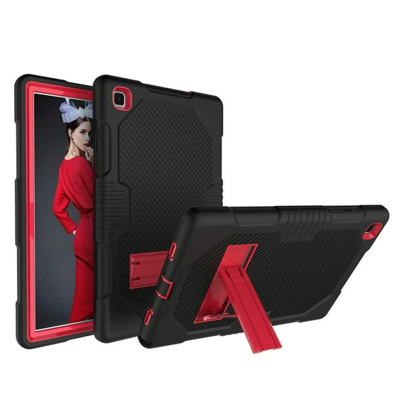Allytech Galaxy Tab A7 10.4" Case 2020 SM-T500 T505 T507, Protection Drop Proof Kickstand [Without Screen Protector] Kids Friendly Cover Case for Samsung Galaxy Tab A7 10.4" T500, Black/Red