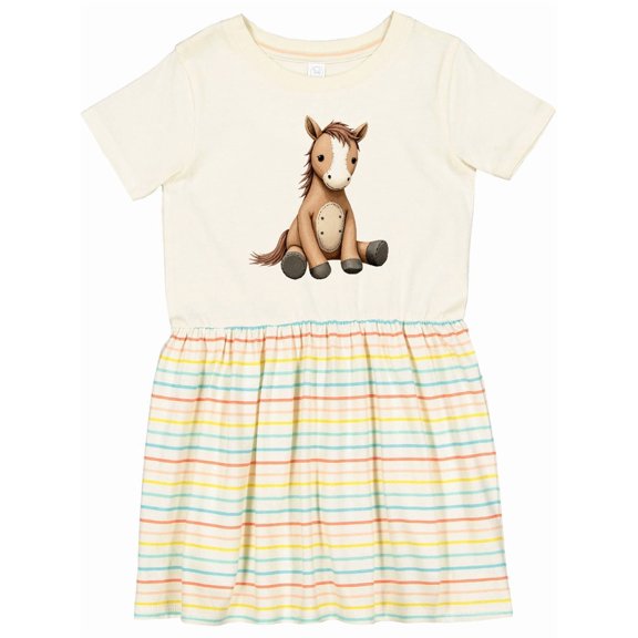 Inktastic Knitted Horse Girls Toddler Dress