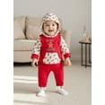 thumbnail image 3 of BemeyourBBs Newborn Baby Boys Girls Christmas Outfit Gingerbread Man Romper Christmas Long Sleeve Pocket Hooded Jumpsuit, 3 of 9