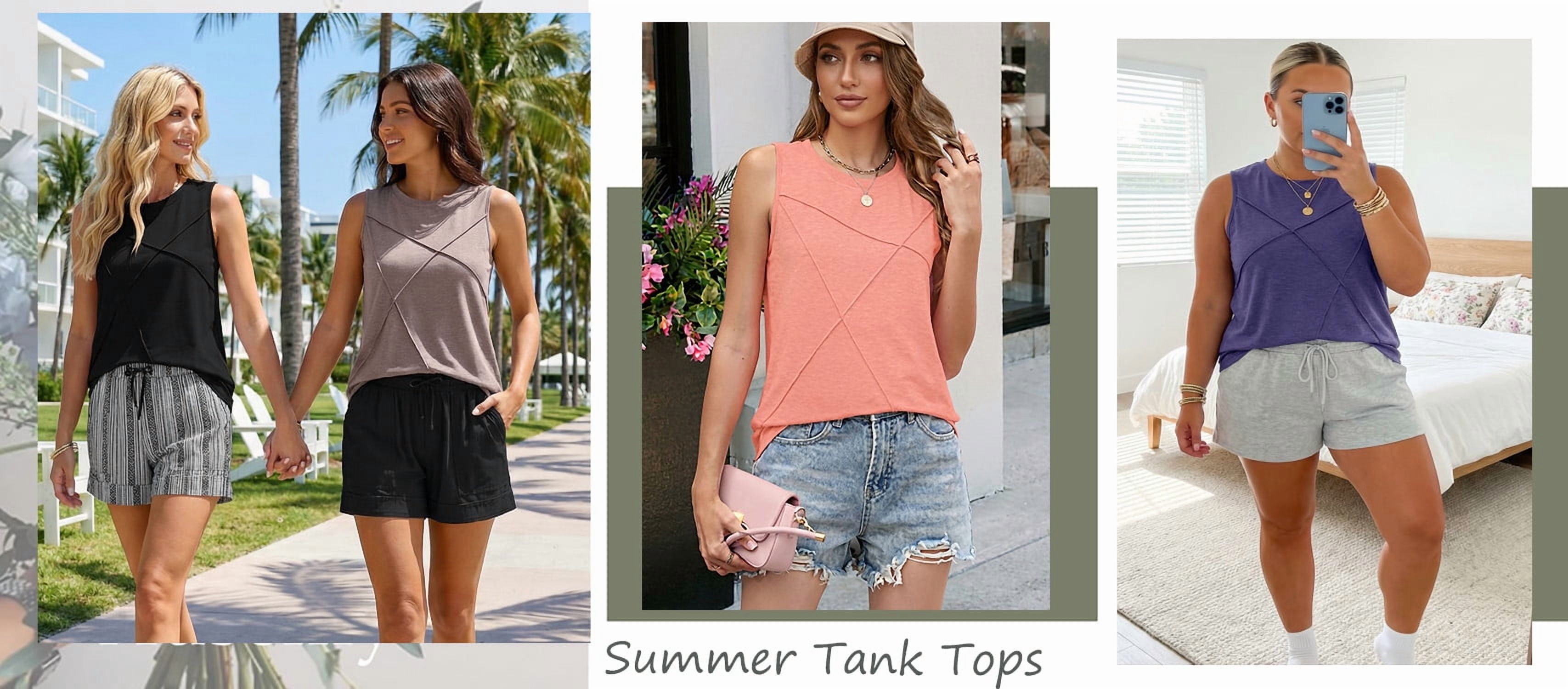 Fantaslook Women's Summer Pleated Crewneck Tank Top photo 7