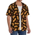 thumbnail image 2 of Balery Peanuts5 Camisa Casual de Manga Corta con Botones para Hombre, Texturizada, Estilo Cubano, para Playa, Verano-Large, 2 of 5
