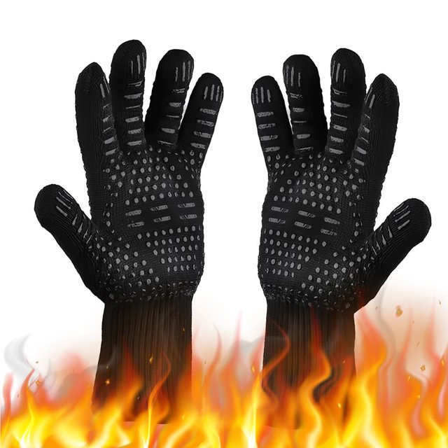 Guantes Resistentes A Altas Temperaturas De 800 Grados Celsius Guantes Para Asar A La Barbacoa Guantes Aislantes Térmicos Anti-Escaldaduras Guantes Para Horno Resistentes Al Calor Para Barbacoa Yuarrent HA024939-00