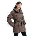 thumbnail image 2 of Loose waist jacket mid-length puffer Coat (XL, White), 2 of 4
