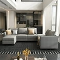 thumbnail image 1 of HONBAY Canapé Sectionnel Modulaire, Canapé en U avec Sièges de Rangement, Canapé Sectionnel avec Méridienne Convertible et Ottomans, Gris, 1 of 8