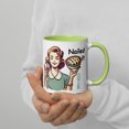 thumbnail image 2 of Mug with Color Inside Retro Housewife baked a pie, "Nailed it" (Green, 11 oz), 2 of 2