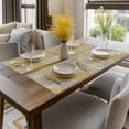 thumbnail image 4 of Sm:)e Floral Vinyl Placemats Set of 6, Heat Resistant Non-Slip Place mats for Dining Table, Washable Durable PVC Vinyl Woven Table Mats, Yellow, 4 of 7