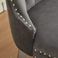 thumbnail image 5 of Gray Dining Bench with Back ,Upholstered Velvet Tufted 2-Seat,Handmade Buttons, Nailhead Trim & Silver Stainless Steel Legs, 5 of 11