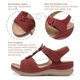 thumbnail image 4 of Sandalias con cuña SHIBEVER rojas para mujer talla 8.5 con plataforma, 4 of 6