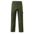 thumbnail image 3 of RUTAYY Boys Cargo Pants Utility Side Pockets Elastic Waist Solid Color Outdoor Activity Trousers, Army Green, 3 of 6