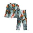 thumbnail image 2 of Uemuo Colorful Birds Pine Branch Pattern Womens Pajama Sets,PJ Set for Women,Pajamas for Women Logo,Long Sleeve Pajama Set for Women,Soft Long Sleeve Top With Pants-Large, 2 of 9