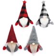thumbnail image 1 of Christmas Hanging Gnome 1 Set Plaid Plush Hat Decor Present Supplies, 1 of 5