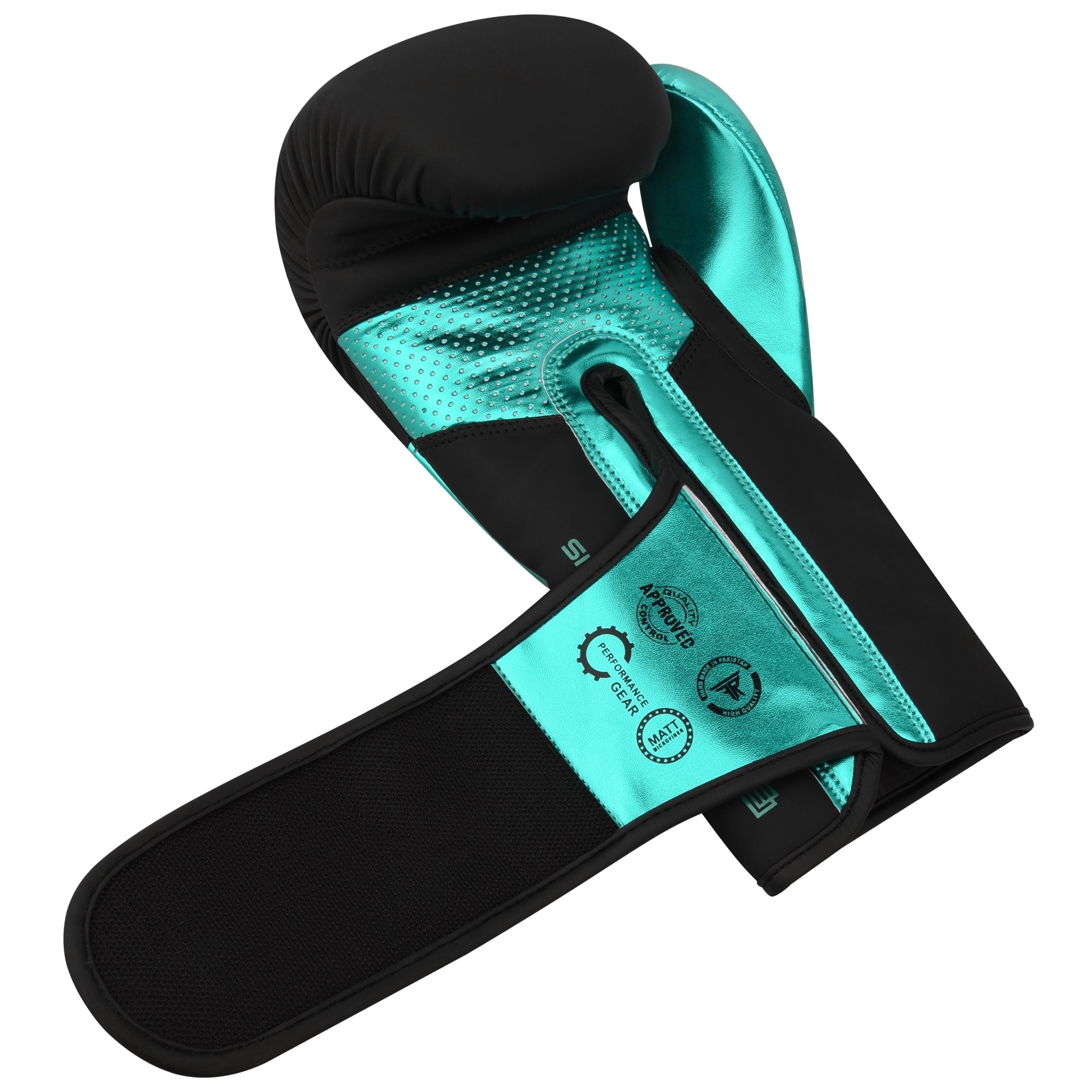 BULGING DERMIS Metallic Leather Boxing Gloves - Green Black
