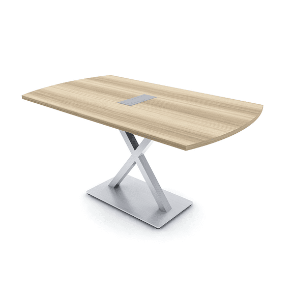 5 Ft Arc Rectangle Conference Room Table X Base With Electric Module