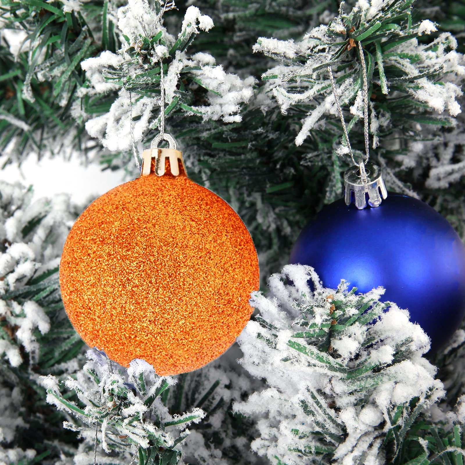 Botrong 24Pcs Christmas Tree Balls Ornaments for Xmas Christmas Tree 30mm/1.18" Shatterproof Christmas Tree Decorations Hanging Ball for Holiday Wedding Party Christmas Decorations