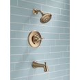 thumbnail image 3 of Delta Faucet Linden 14 Series Single-Function Tub and Shower Trim Kit with 5-Spray Touch-Clean Shower Head, Champagne Bronze T14494-CZ (Valve Not Included), 3 of 4