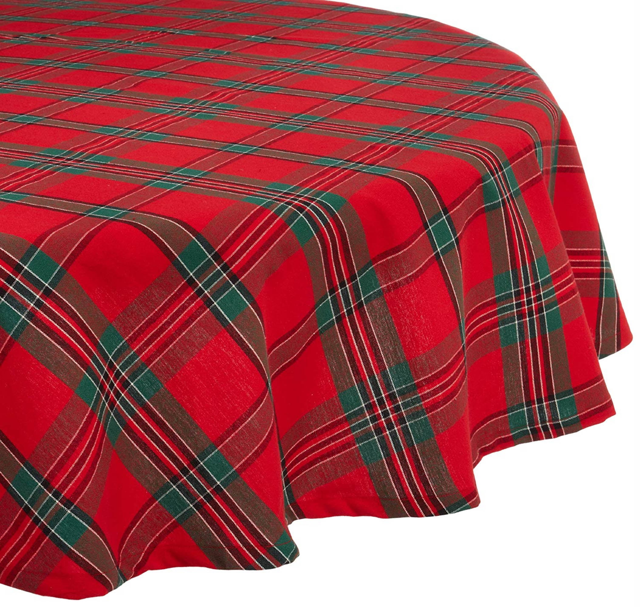 DII Holiday Plaid Tablecloth 70 Round, 100% Cotton - Walmart.com