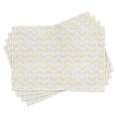 thumbnail image 1 of Ambesonne Yellow Chevron Place Mats Set of 4, Ikat Style Tile, Standard Size, Marigold Pale Blue White, 1 of 6