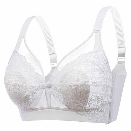 Elainilye Fashion Women Bras Lace Wireless Front Buckle Bra Nursing Bra Traceless Minimizer Bra