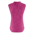 thumbnail image 5 of Womens Shirts Fashionfor Wear Sleeveless Button Up Versatile Solid Color For Jeans Womens Clothes,RD2,4XL, 5 of 5