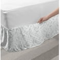 thumbnail image 2 of Geometric Bed Skirt, Repetitive Circles and Stripes Geometric Shapes Abstract Pattern, Elastic Bedskirt Dust Ruffle Wrap Around for Bedding Decor, 4 Sizes, Pale Grey and White, by Ambesonne, 2 of 2